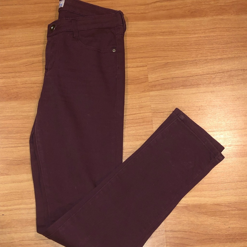 Burgundy jeans
